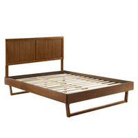 Modway Alana Wood Twin Platform Bed with Angular Frame - Walnut-Twin Platform Bed Frame