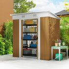 Outsunny 6' x 4' Outdoor Storage Shed - Yellow-Steel panel walls and roof, resistant to rust and rain
