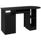 HOMCOM 49.25" Computer Desk with Drawers - Black-Modern style desk will match any decor in your home office