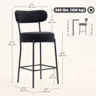 HOMCOM 27" Counter Height Bar Stools - Black - 2 Pack-Upholstered in soft sherpa fleece with high-density foam padding
