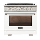 Kucht 36" KFX-X Series Pro Style Propane Gas Range - Stainless Steel/White-New true simmer burners for precise low heat cooking