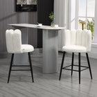 HOMCOM Counter Height Bar Stools with Back - Cream White - 2 Pack-Soft faux cashmere filled with thick foam to relax the body
