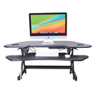 Rocelco 46" Adjustable Sit/Stand Corner Desk Riser with Anti Fatigue Mat - Black-CADR holds 1 or 2 monitors and or a laptop with plenty of space to work