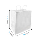 Reliabag Paper Bags - Twist Handles - 14" W x 10" D x 15.75" H - White - 100 Pack-Re-enforced Twisted Twine Handles
