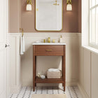Modway Zaire 24" Bathroom Vanity - Walnut/White-Metal Handle Pull