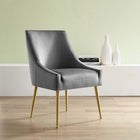 Modway Discern Upholstered Performance Velvet Dining Chair - Grey-Durable Stain-Resistant Fabric