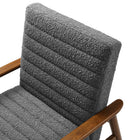 Modway - Jensen Tissu Boucle Chaise d’accent - Charbon de bois en noyer-7