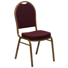 Flash Furniture HERCULES Series Dome Back Stacking Banquet Chair in Burgundy Patterned Fabric - Gold Frame-500 lb. Weight Capacity