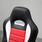 HOMCOM - Chaise de bureau en cuir PU avec accoudoir réglable - rouge-Léger balancement avant/arrière pour plus de confort