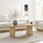 Modway Amistad Wood Coffee Table - Oak-Adjustable Non-Marking Foot Pads