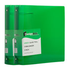 JAM Paper Plastic 3 Ring Binder, 3", Green, 2 Pack-Green Plastic
