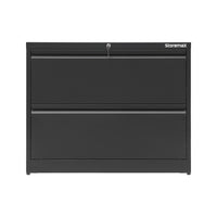 Storemax - Classeur latéral en acier à deux tiroirs - Format lettre/légal-Tiroirs avec rails de suspension latéraux mobiles pour accueillir des dossiers suspendus de format lettre/légal de différentes tailles