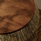 Modway Maris Seagrass and Wood End Table - Walnut Natural-Sturdy Metal Frame