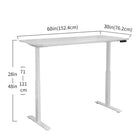 Motionwise - Bureau debout réglable en hauteur électrique de 60 - Blanc-Hauteur réglable de 71 cm à 122 cm (28 po à 48 po) avec fonction permettant de programmer facilement jusqu’à 4 réglages de hauteur