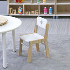 Beleduc Furniture - chaise de classe en bois Illiana - moyenne - blanc et bois naturel - ensemble de 3-Bords arrondis de sécurité pour les enfants