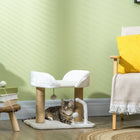 PawHut - Arbre à chat, condo avec poteaux à griffer en jute - blanc-La plateforme offre un endroit douillet pour se détendre et faire la sieste 