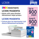 Brother Genuine LC506MS Ink Cartridge - Standard Yield - Magenta -Brother Genuine LC506MS Standard Yield Magenta Ink Cartridges deliver consistent, reliable performance