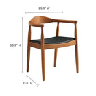 Modway Presidential Dining Armchair - Black-Curved wooden frame