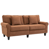 HOMCOM Modern 3-Seater Corduroy Sofa Couch with Rolled Armrests - Brown-Three-seater design is great for compact spaces and yet spacious enough for relaxing with family and friends   