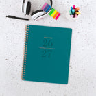 AT-A-GLANCE 2026-2027 Signature Lite Weekly/Monthly Academic Planner - 11" H x 8-3/8" W - Teal - Bilingual-Double-sided poly pocket