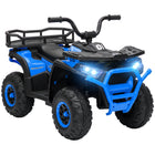 Qaba 12V Battery Powered Kids Electric Vehicle with 4 Spring Suspension Wheels - Blue-Four treaded wheels with suspension ensure smooth rides on varied terrains 