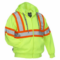 Forcefield Deluxe Safety Hoodie - Lime - X-Large (024-P834J)-Full front zip hoodie