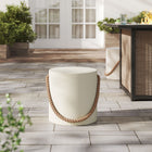 Modway Isera Indoor/Outdoor Patio Rope Concrete Side Table Stool - Light Grey-Indoor/Outdoor Design