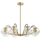 Modway Hanna 8-Light Chandelier - Clear/Gold-Dimmable (Dimmer Not Included)