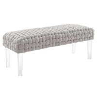 Modway Prologue Woven Performance Velvet Ottoman - Light Grey-Velvet Ottoman