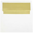 JAM Paper Enveloppes d'invitation A8 doublées d'aluminium - 5,5 x 8,125 po - Blanc avec feuille d'or - paquet de 50-Couleur : blanc avec doublure en feuille d'or, La feuille donne à l’enveloppe une brillance naturelle
