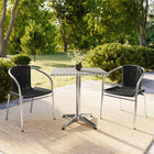 Flash Furniture – Table carrée de 27,5 po en aluminium/2 chaises en rotin noir, intérieur/extérieur (TLH-ALUM-28SQ-020BKCHR2-GG)-27,50 larg. x 27,50 prof. x 27,50 haut. (po)