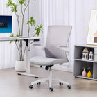 HOMCOM Ergonomic Office Chair with Lumbar Support - Grey-Stay comfortable all day with a breathable linen-look seat and mesh back