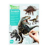 Avenir Nature Creations Dino Scratch Stickers-Includes 4 large (8") dinosaur stickers in every pack