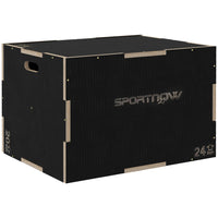 Soozier - Boîte plyo en bois 3-en-1-Trois options de hauteur pour une flexibilité d'entraînement : 20,1 po/24 po/29,9 po (51/61/76 cm)
