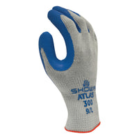Atlas - Gant en latex de caoutchouc naturel original à prise en main optimale - Doublure polycoton - Bleu/gris - Taille M-Latex de caoutchouc naturel