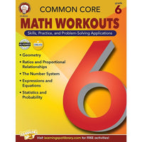 eBook: Mark Twain 404220-EB Common Core Math Workouts - Grade 6-You will receive two emails: one confirming your entire order, and one with a "Download Software" buttonYou can download immediately or return to your email to download later