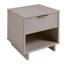Manhattan Comfort Granville 18.11" Modern 1-Drawer Nightstand 2-Piece Set - Light Grey-Perfect for Bedside Storage, Lamps or Display Items