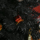 HOMCOM 7' Pencil Artificial Christmas Tree with Realistic Branches - Black-Colour: Black 