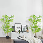 Outsunny - Arbre de bambou artificiel 5 pi en pot - vert - lot de 2-Design de plante de bambou, avec six branches et 644 feuilles pour un aspect complet 