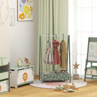 Qaba Kids Clothing Rack with Storage & Hangers - Green-Dreamy pink colour and cute prints brighten up any child's room  

