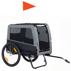PawHut Dog Bike Trailer, Dog Cart for Bicycle with Support Feet-Stable metal frame with 600D Oxford fabric ensures long-lasting use
