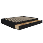Nexera 3-Drawer Storage Bed Frame - Queen Size - Black-Can be paired with different Nexera queen size headboards to create a complete bed set. (sold separately)