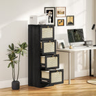 HOMCOM 4-Drawer Letter/A4 Filing Cabinet Lockable - Black-Four spacious drawers for organization and the top surface for holding a printer
