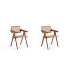 Manhattan Comfort Hamlet 19.67" Industry Chic Dining Arm Chair - Nature - Set of 2-Modern - Industry Chic Cane Dining Chair Perfect for Dining Room Use. Set of 2