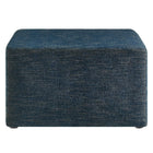 Modway Callum Large 28" Square Woven Heathered Fabric Upholstered Ottoman - Heathered Weave/Azure-7