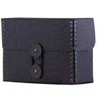 JAM Paper Kraft Portfolio with Button and String Small Wide - 4 1/4 x 6 1/4 x 2 - Black Recycled-Quantity: Sold Individually