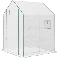 Outsunny Portable Greenhouse - White - 4.6' x 4.7' - A light-weight mini greenhouse to keep the growing going year-round (including light winters)
 