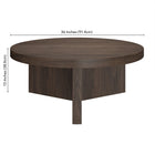 Hudson&Canal Holm 36"W Round Coffee Table - Alder Brown-10