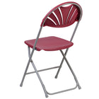 Flash Furniture HERCULES Series Plastic Fan Back Folding Chair - Burgundy-Ventilated Fan Back
