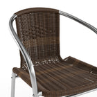 Flash Furniture – Chaise empilable commerciale en rotin brun foncé, int/ext, tubulure aluminium (TLH020)-Cadre en aluminium